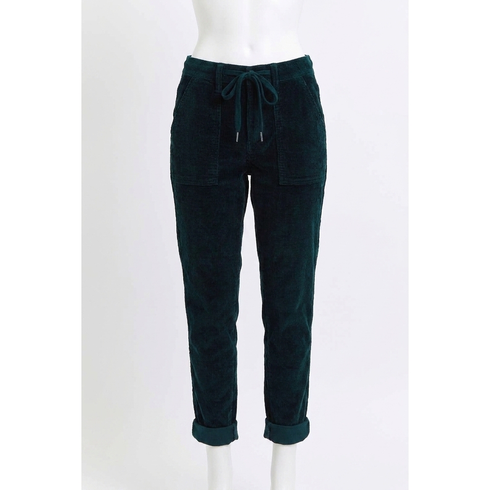NEW JUDY BLUE high rise corduroy cuffed jogger in emerald